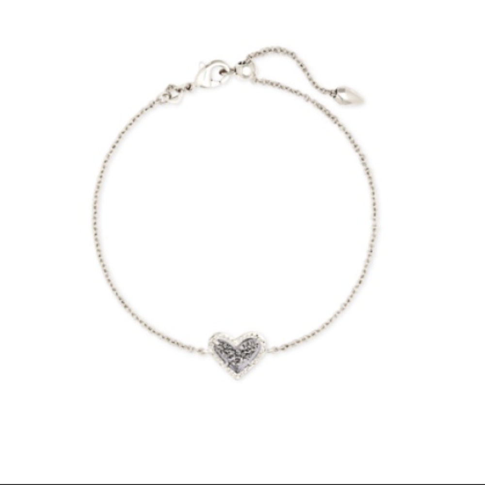 Kendra Scott Ari Heart Bracelet In Platinum Drusy